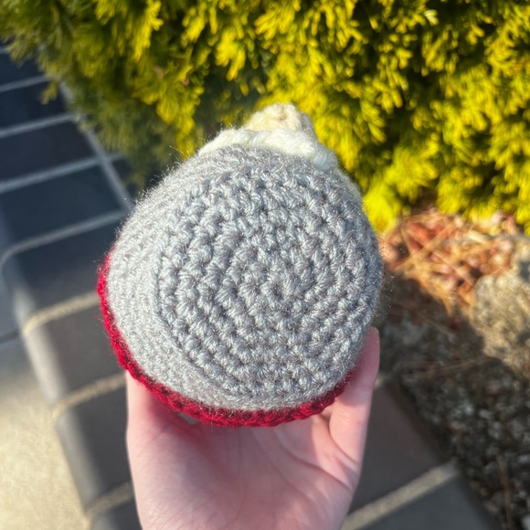 3/$50 Hand Crocheted Scandinavian Christmas Gnome Red & Gray! - Picture 6 of 11